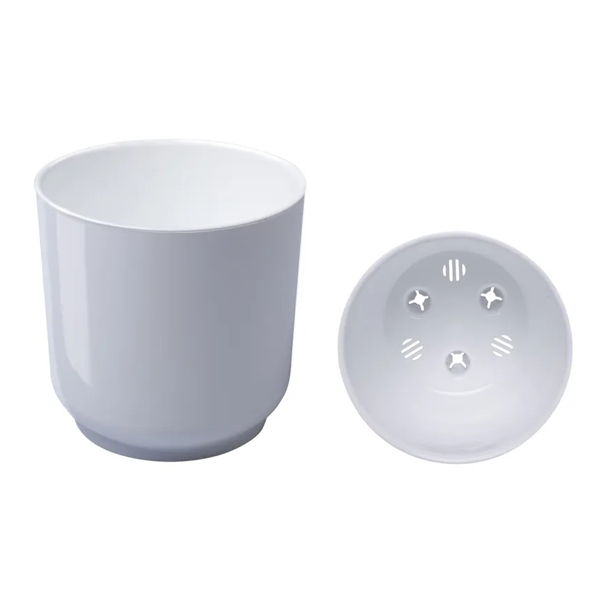 Кашпо пластм. "Дельта" 3,2л d верха 170мм h170мм со вставкой Белый Д17-10 *1/8 Кашпо пластм. "Дельта" 3,2л d верха 170мм h170мм со вставкой Белый Д17-10 *1/8