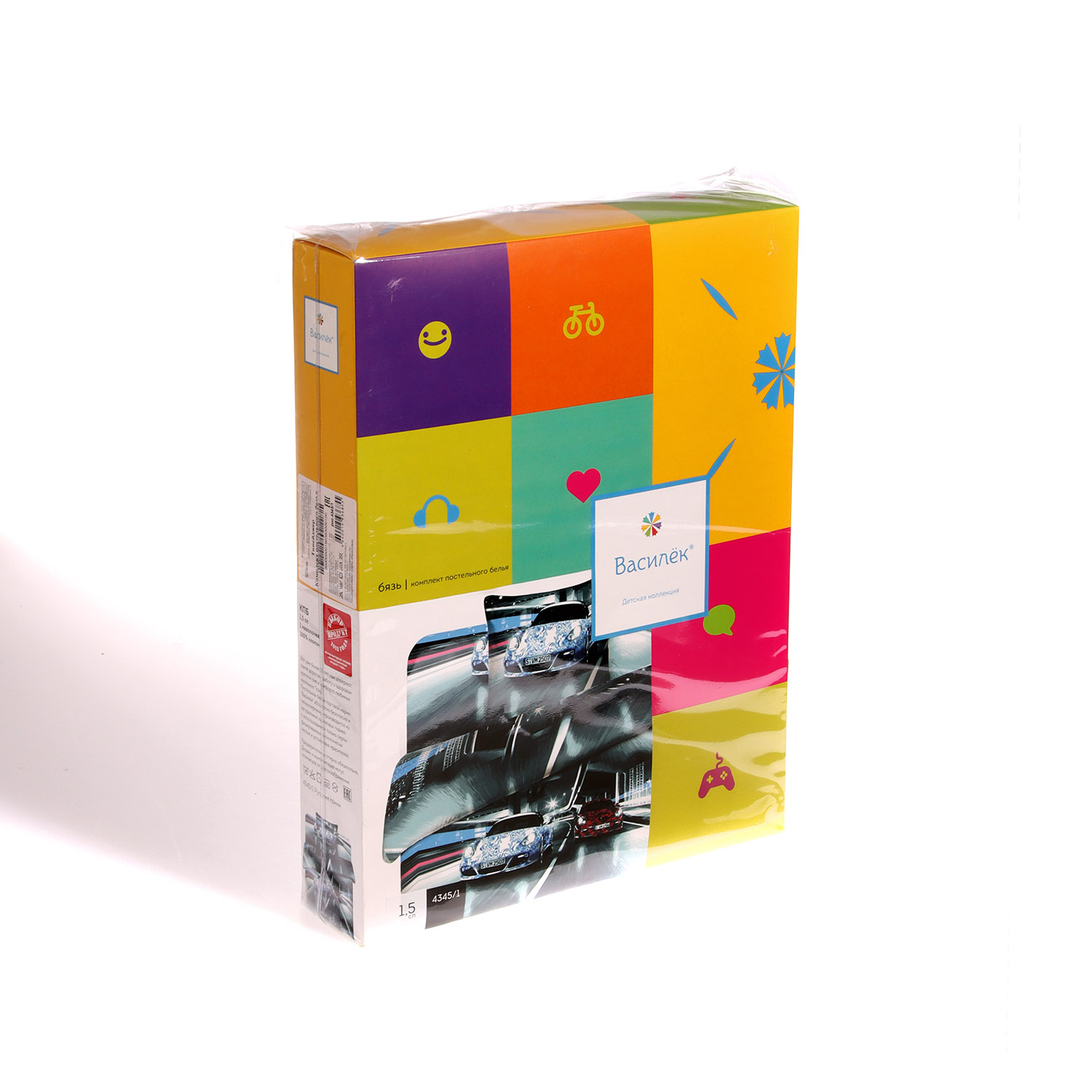 Постельное белье детское 1,5сп бязь Тинейджер Василиса 4345/1 Русские гонки нав70*70,пр214*145 *1/7
