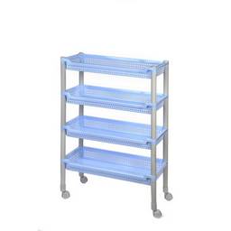 Этажерка пластм. 4 секции-лотка, на колесиках "Флер" 475х225х630мм арт.384 ("Полимербыт") *1/3
