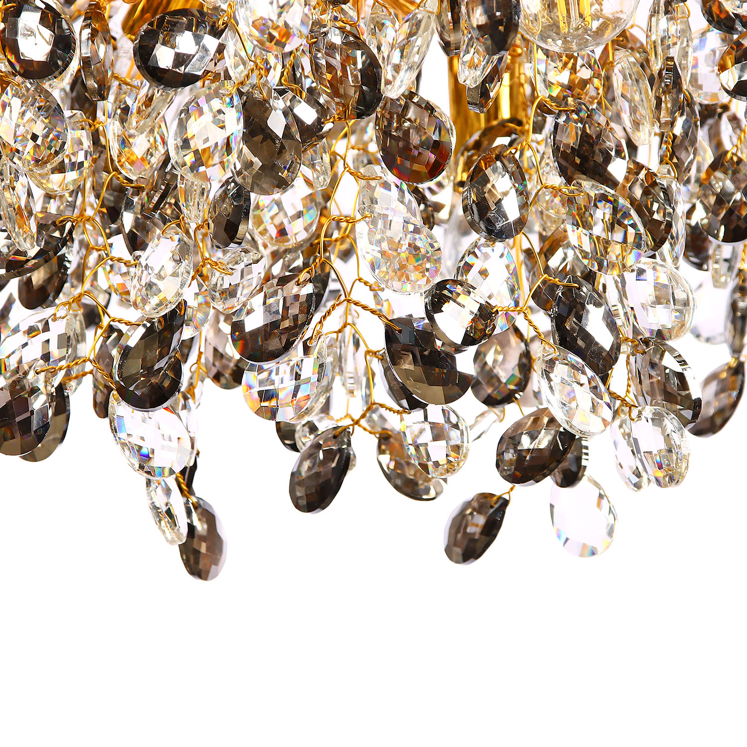 Светильник потолочный хрусталь 5509 Gold 500 мм Е14 S=16м2 золото  VERNER LIGHTING *1