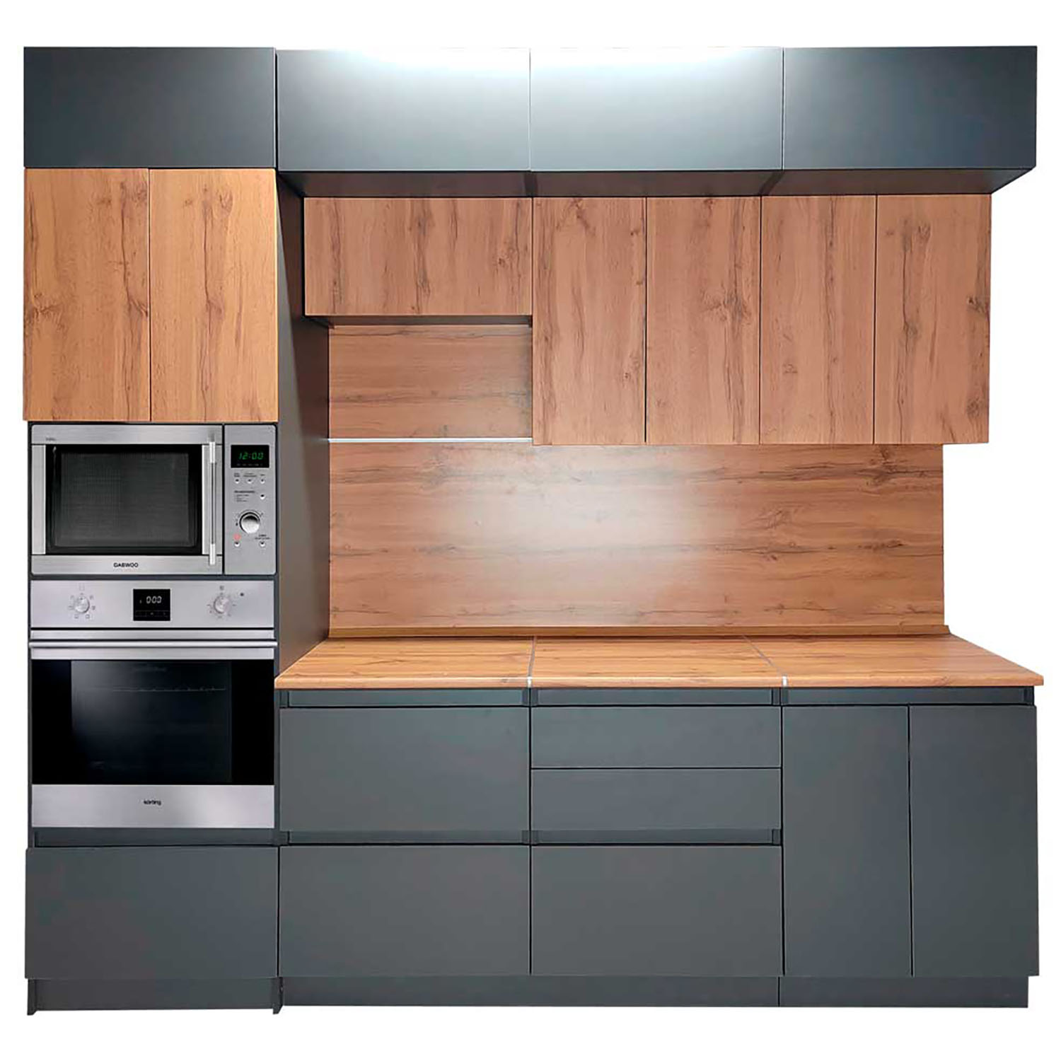 Шкаф навесной 300х300х290 мм BROZEX-WOOD Next, 3 ярус, графит