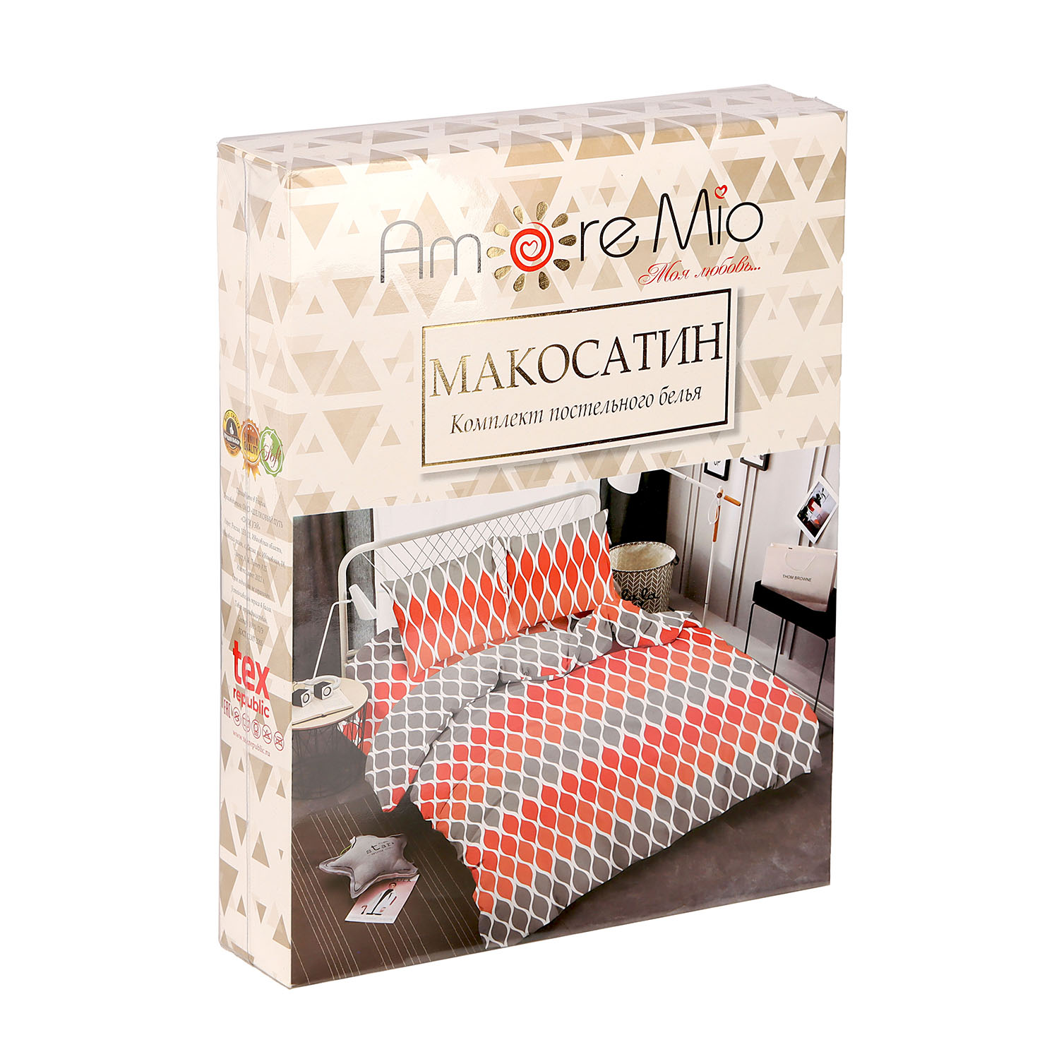 Постельное белье 2сп макосатин 21504 Pert Amore Mio, наволочки 70*70 - 2шт *1 *