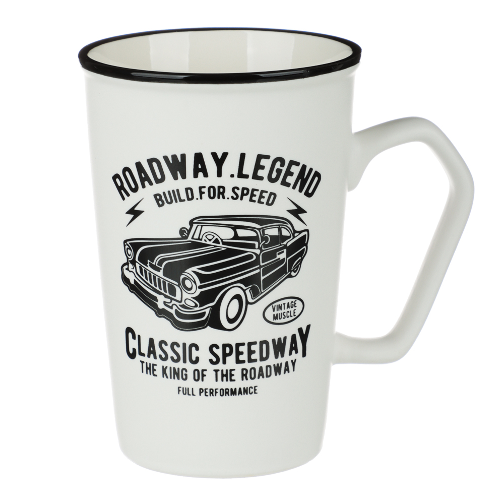 яяяКружка фарфор. 410мл "Ретро" в упак.4 дизайна 806-069 *48