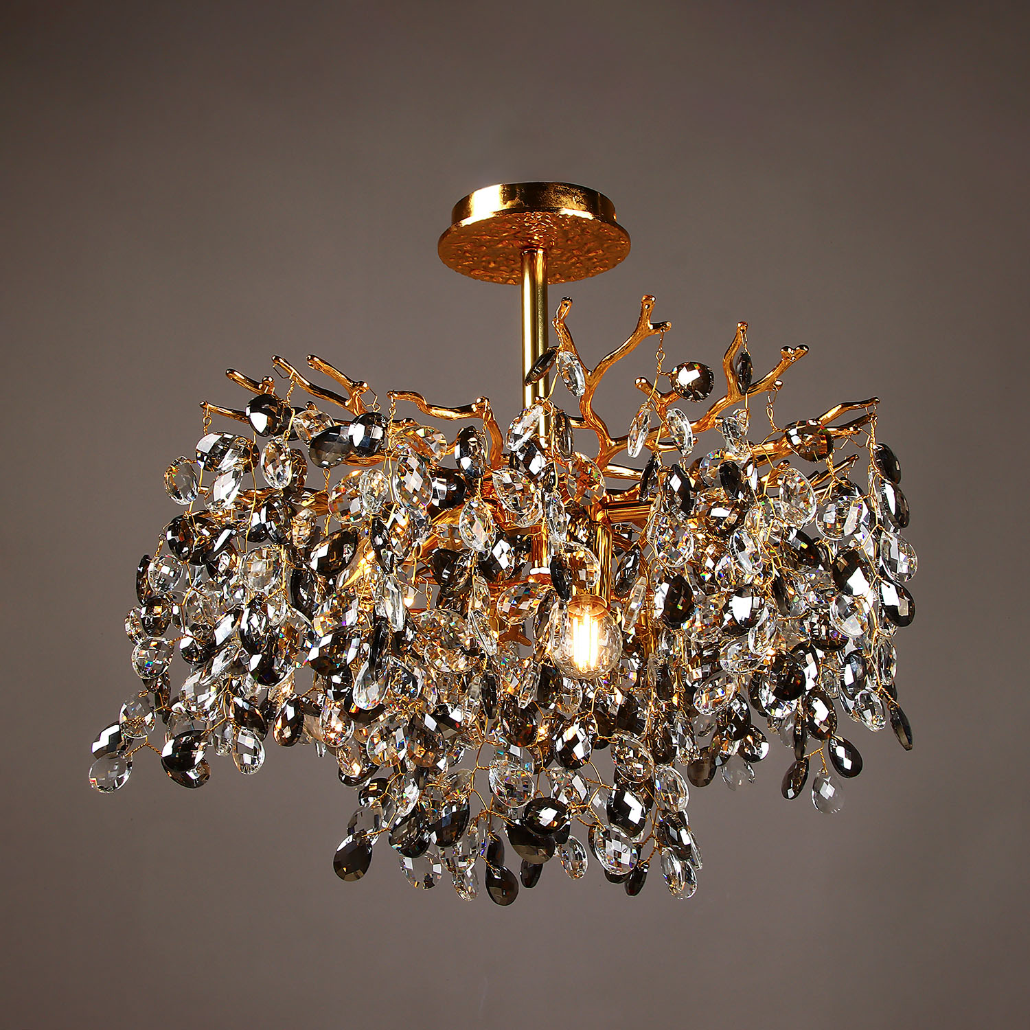 Светильник потолочный хрусталь 5509 Gold 500 мм Е14 S=16м2 золото  VERNER LIGHTING *1