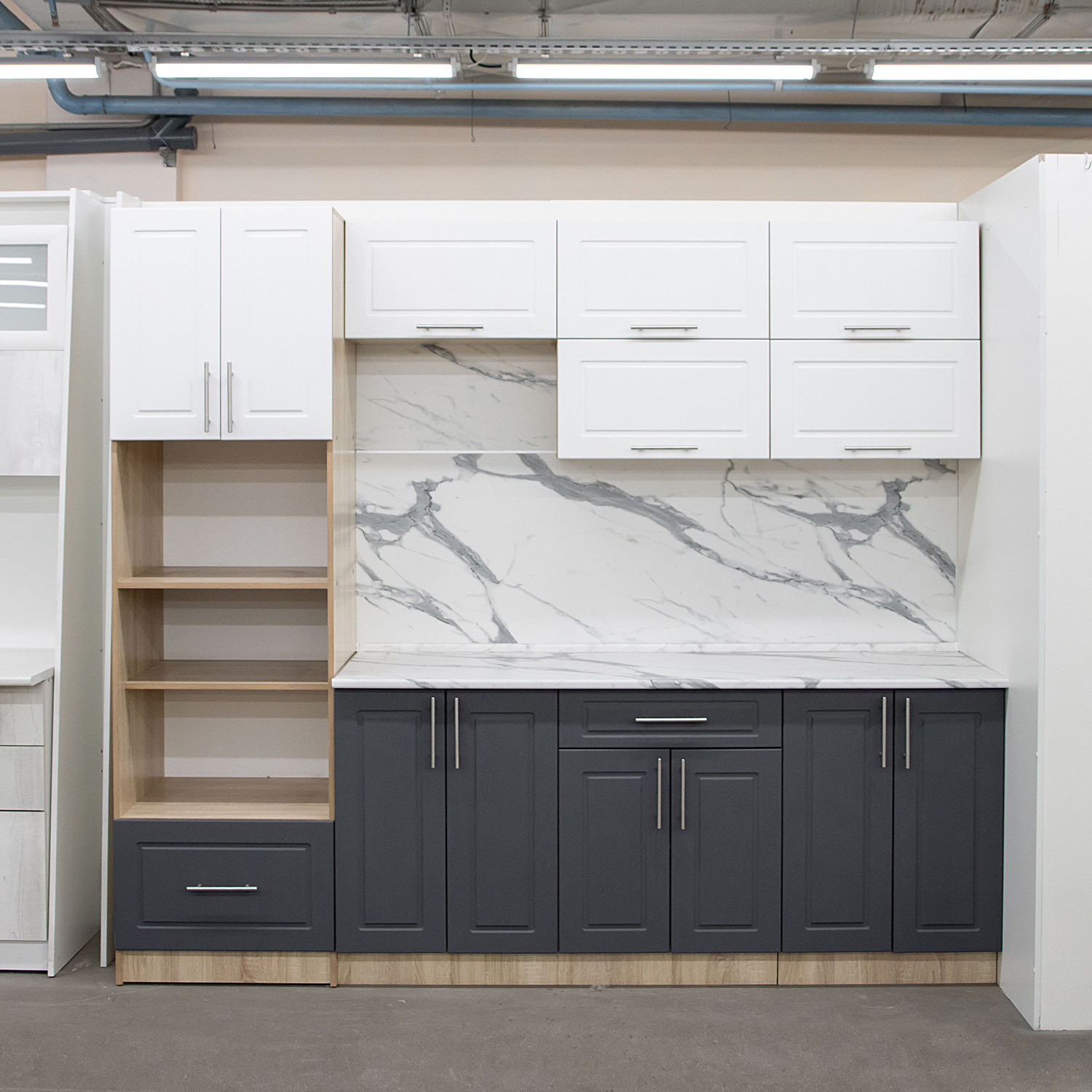 Шкаф навесной 60см 1ДВ для вытяжки ПВХ Орхидея*1