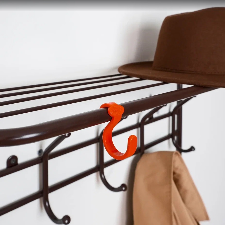 Вешалка настенная с полкой шир.600мм Коричневый ВСП6 КОР ("ЗМИ") *1