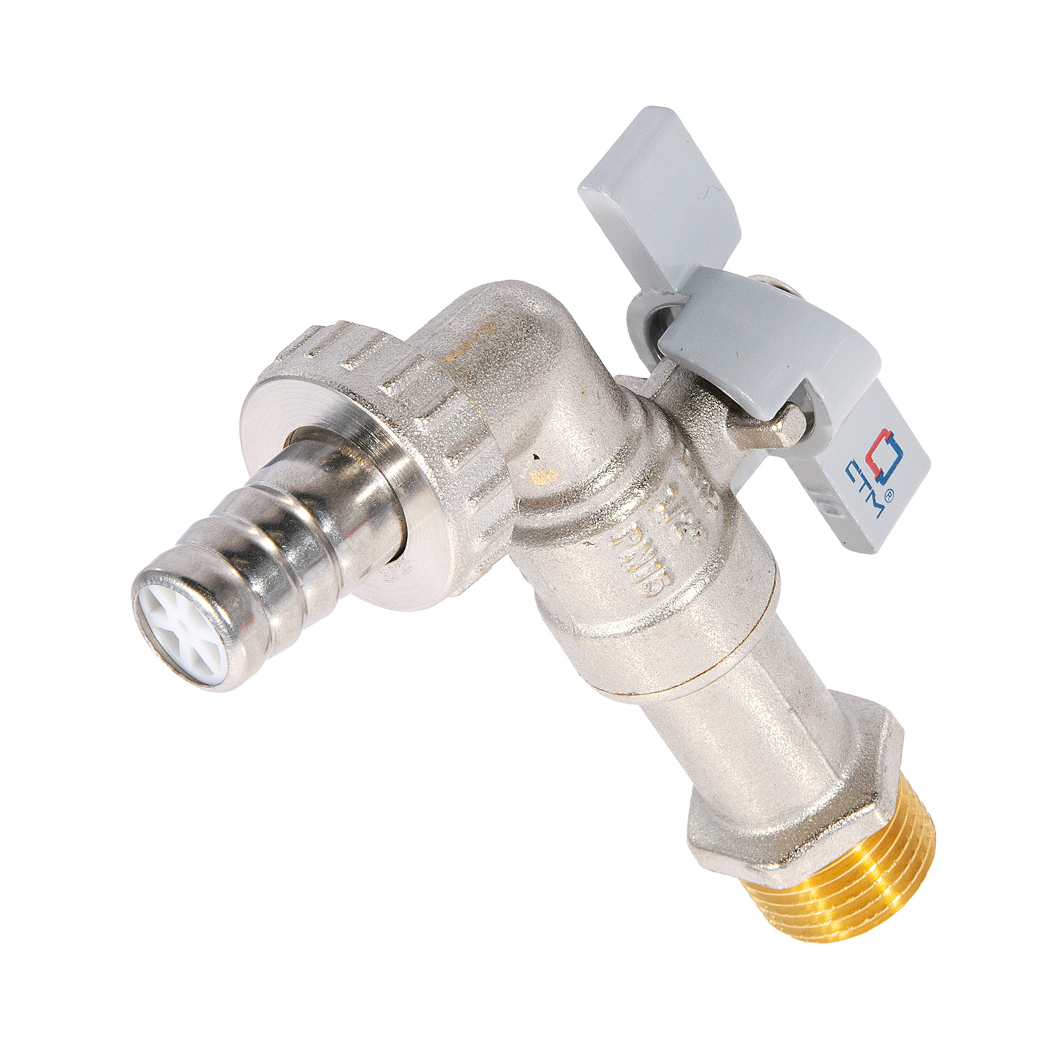 Кран водоразборный бабочка 1/2"(Ø15) П- штуцер СТМ (СТАНДАРТ) CWBB0012 *1/15/90