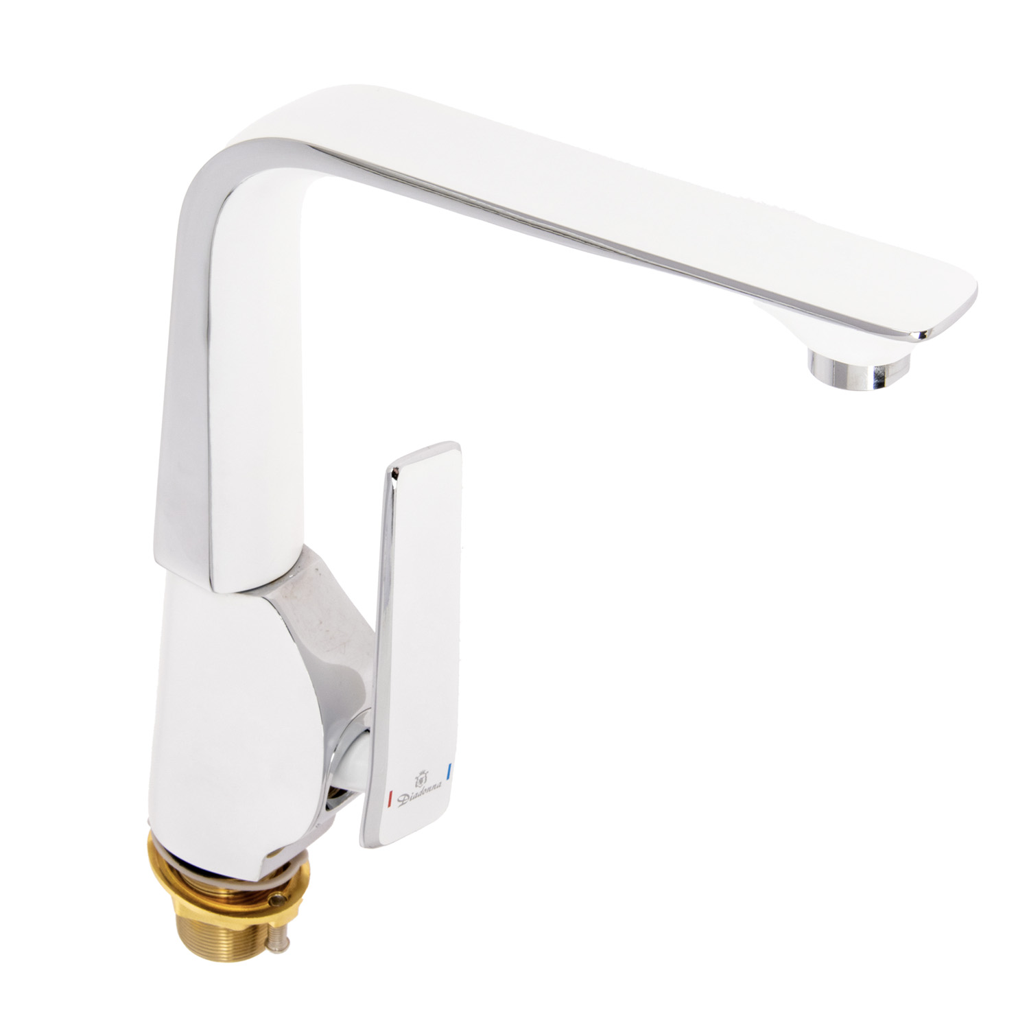 Смеситель для кухни Diadonna D87-443137W белый с хромом, высокий излив *1/10