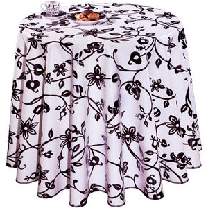 Клеёнка на неткан.основе "Dekorama" 117 А "Черные цветы на белом" шир.1,40м *20м