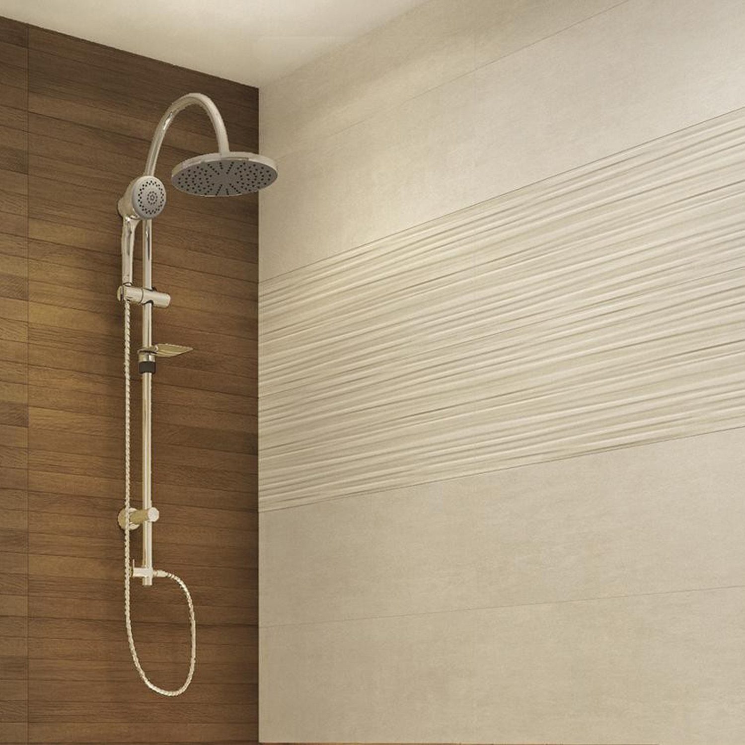 Плитка 60х25 см настенная 1.2 м² Gracia Ceramica Quatra, бежевый, полоски