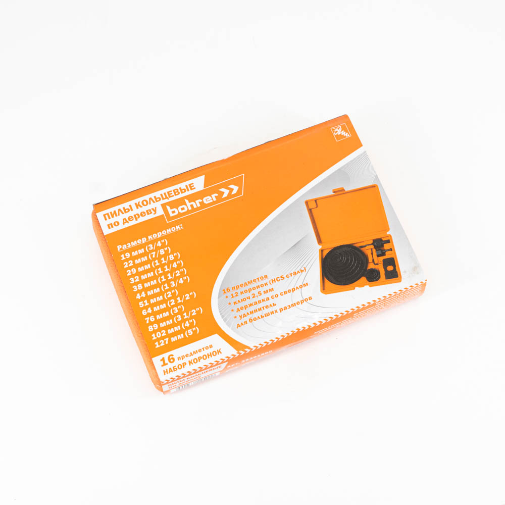 Набор коронок по дереву (19/22/29/32/38/44/51/64/76/89/102/127мм) арт.35301600 Bohrer *1/20 Набор коронок по дереву (19/22/29/32/38/44/51/64/76/89/102/127мм) арт.35301600 Bohrer *1/20