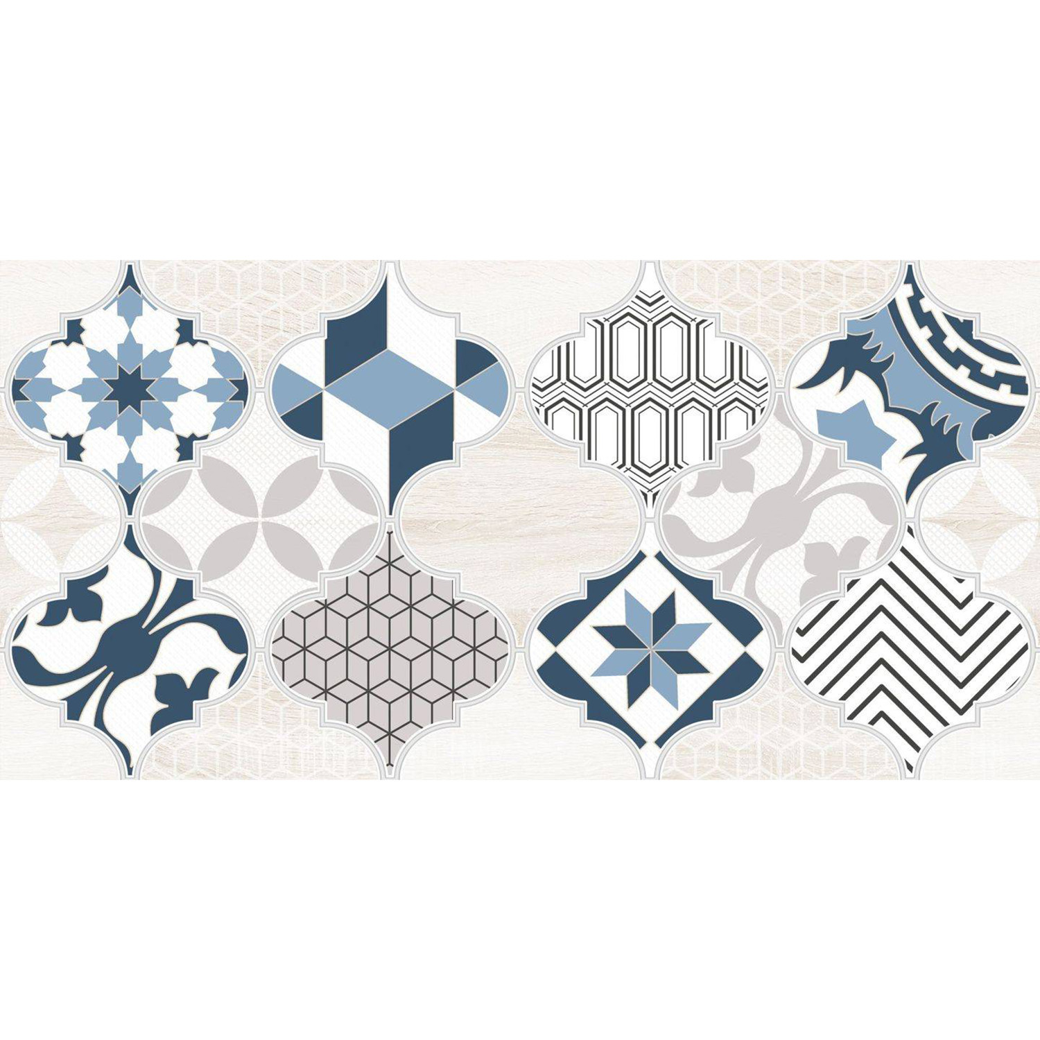 Декор Мореска 1 синий 200*400 1641-8629-1001 Ласселсбергер *1/8