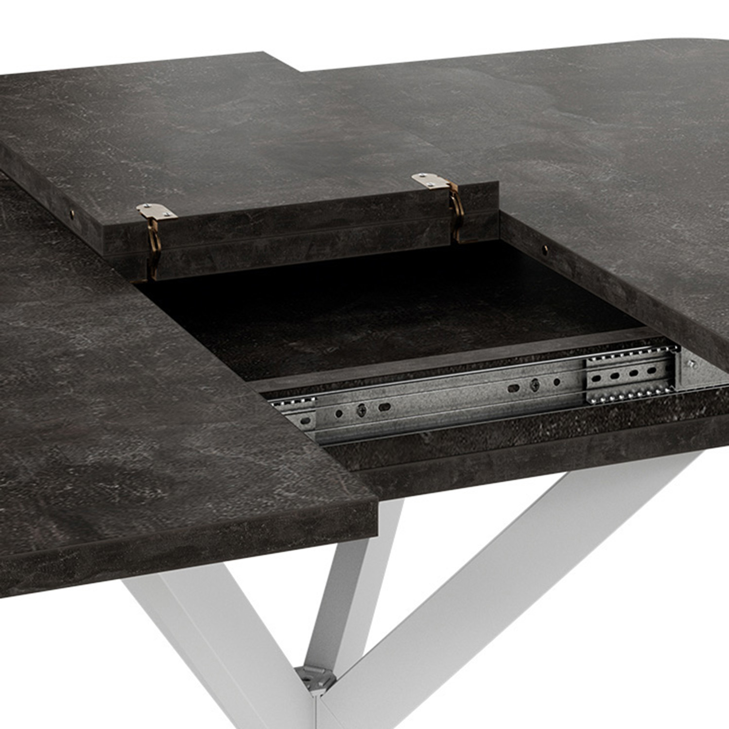 Стол обеденный прямоугольный раздв.Лиссабон Тип1 1000(+315)мм*1001*750мм Ателье темный*1