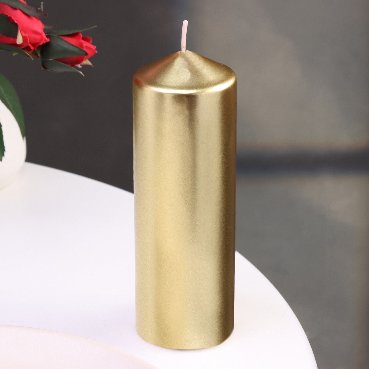 Свеча "Столбик", золотая, 5,5×15см 3093224