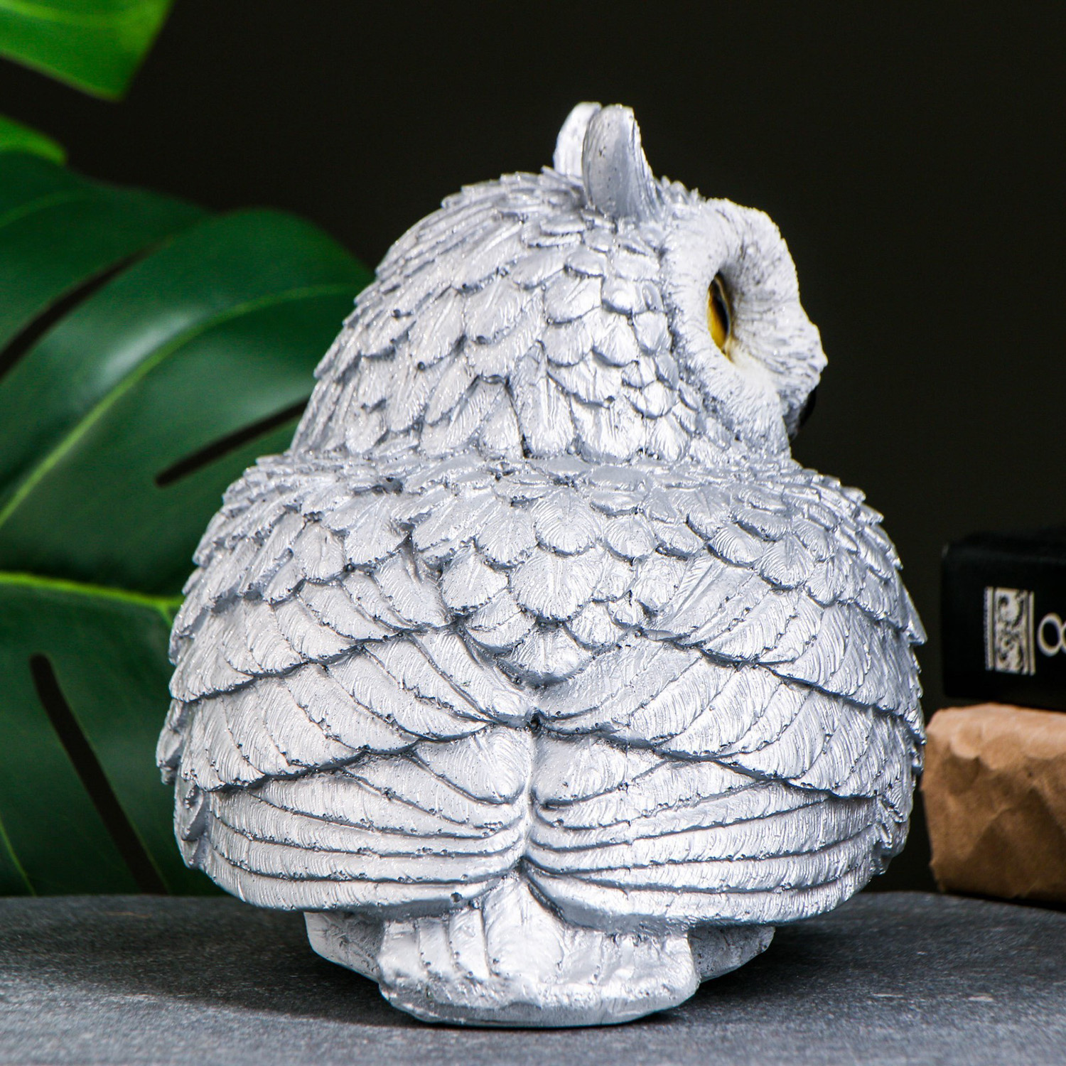 Садовая фигура "Сова" серебро 15х17х17см 3865021