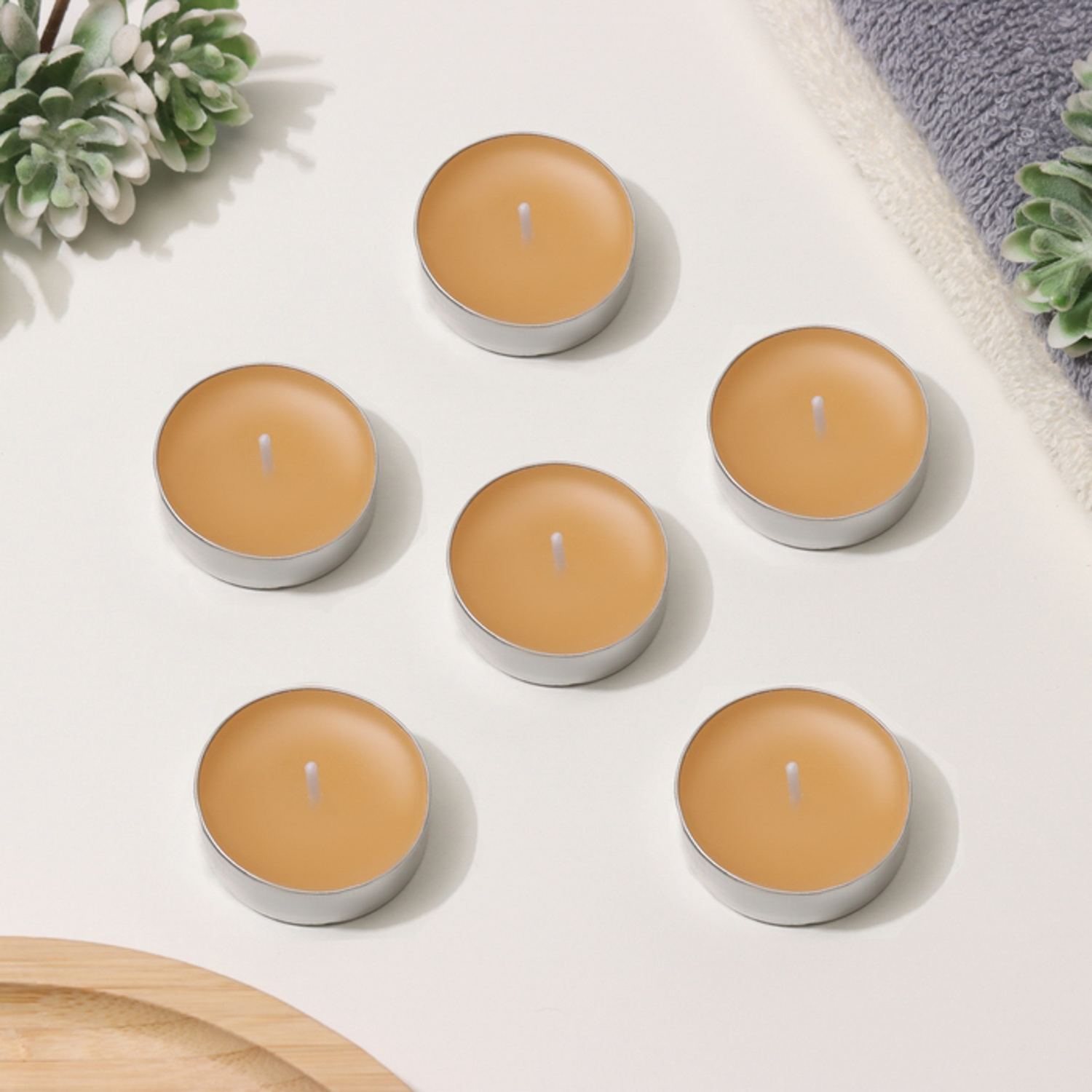 Набор чайных свечей ароматизированных "Пряное яблоко" в подарочной коробке, 6 шт 4820503