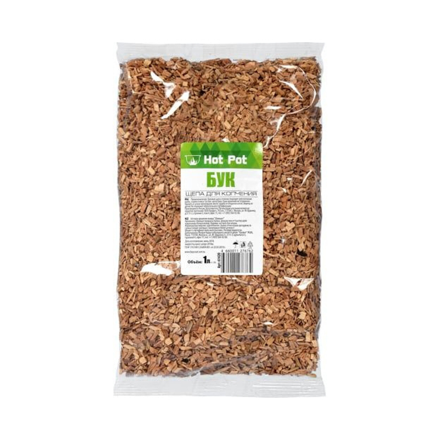 Hot Pot Щепа для копчения "Бук", 1л /25 Hot Pot Щепа для копчения "Бук", 1л /25
