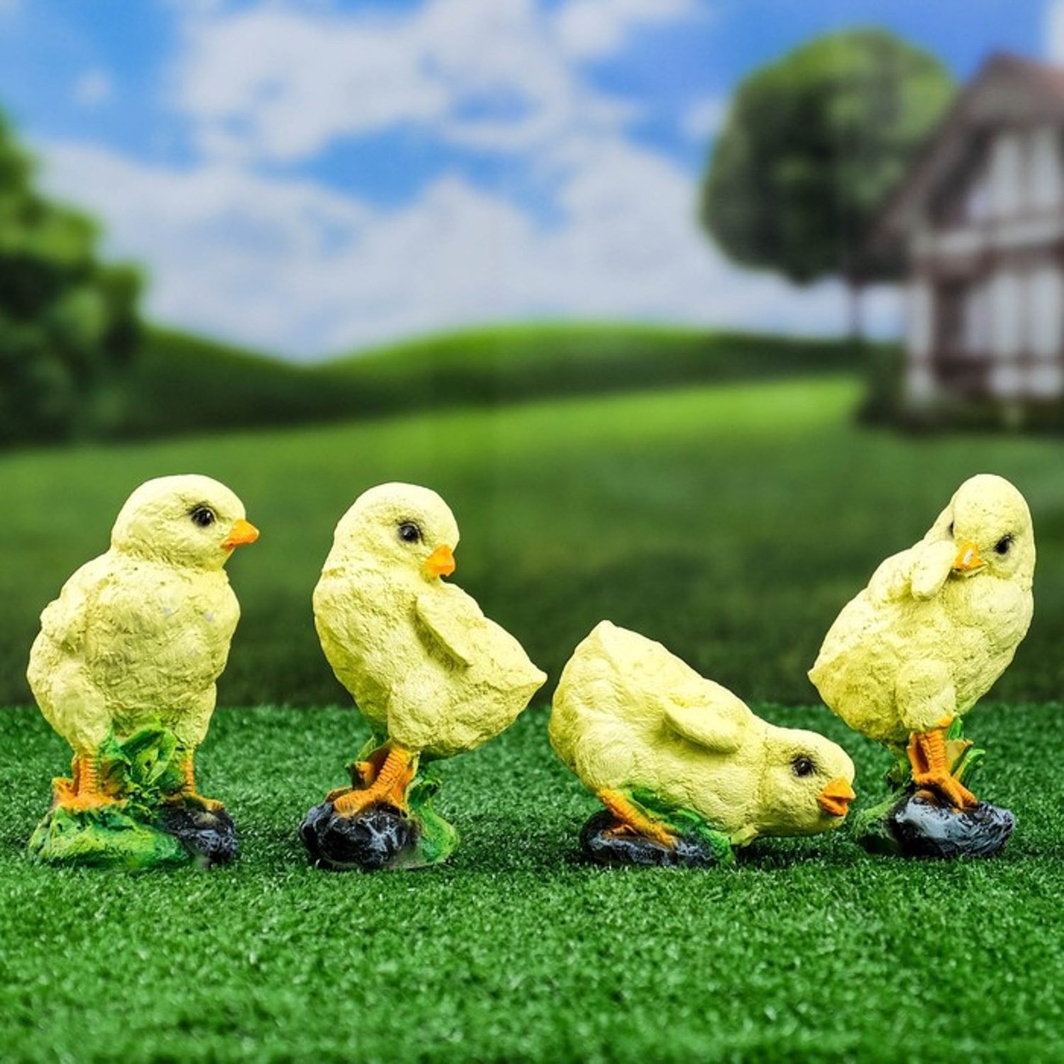 Садовая фигура "Цыплята" H-15см (комплект из 4-х шт)   1360706