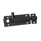 Шпингалет ЧЕРНЫЙ матовый 90мм "ZY-711В" без пружины/205080 ТРОДОС *10/30