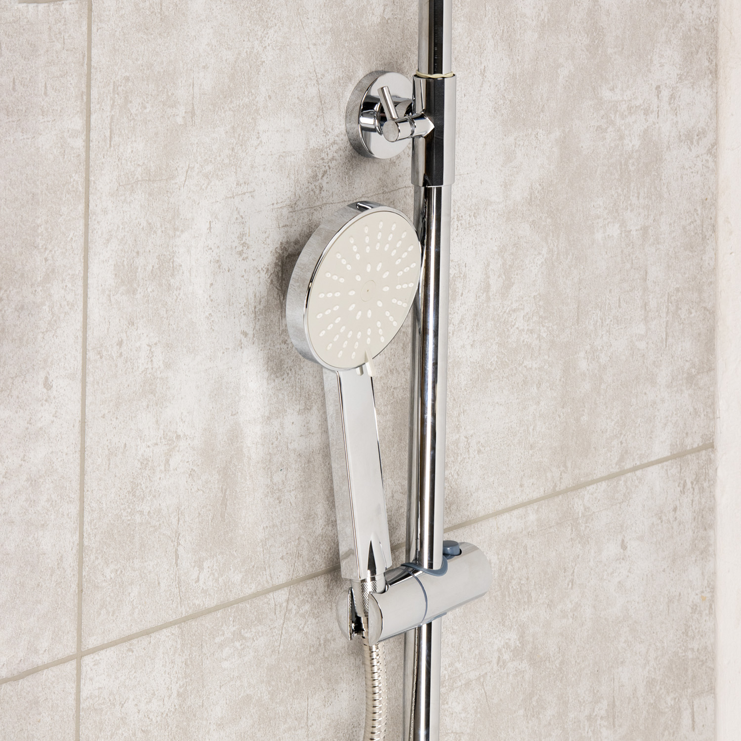 Смеситель д/ванны со стойкой для душа + ручной и тропич. душ Diadonna D80-335122 *1/4