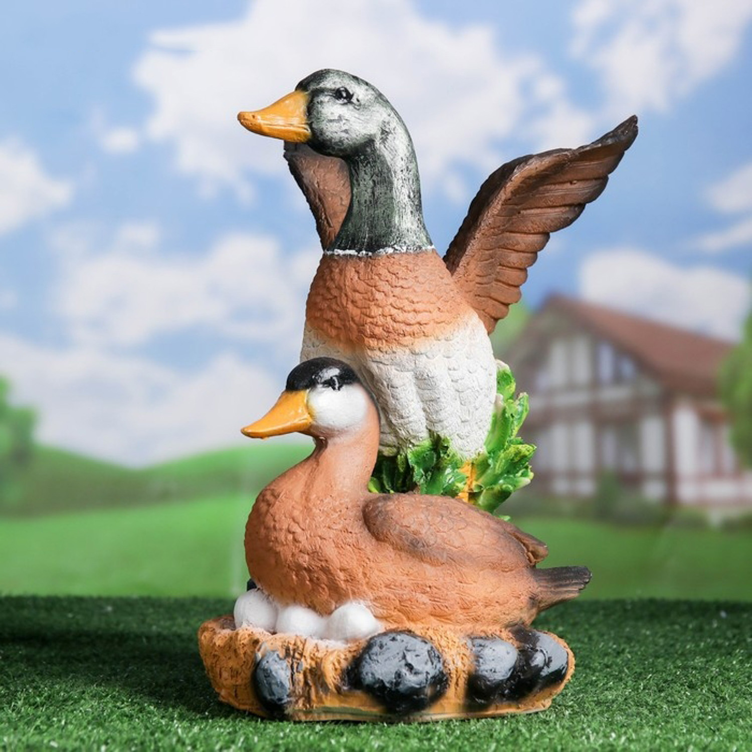 Садовая фигура "Утка с селезнем" 35см   4074867
