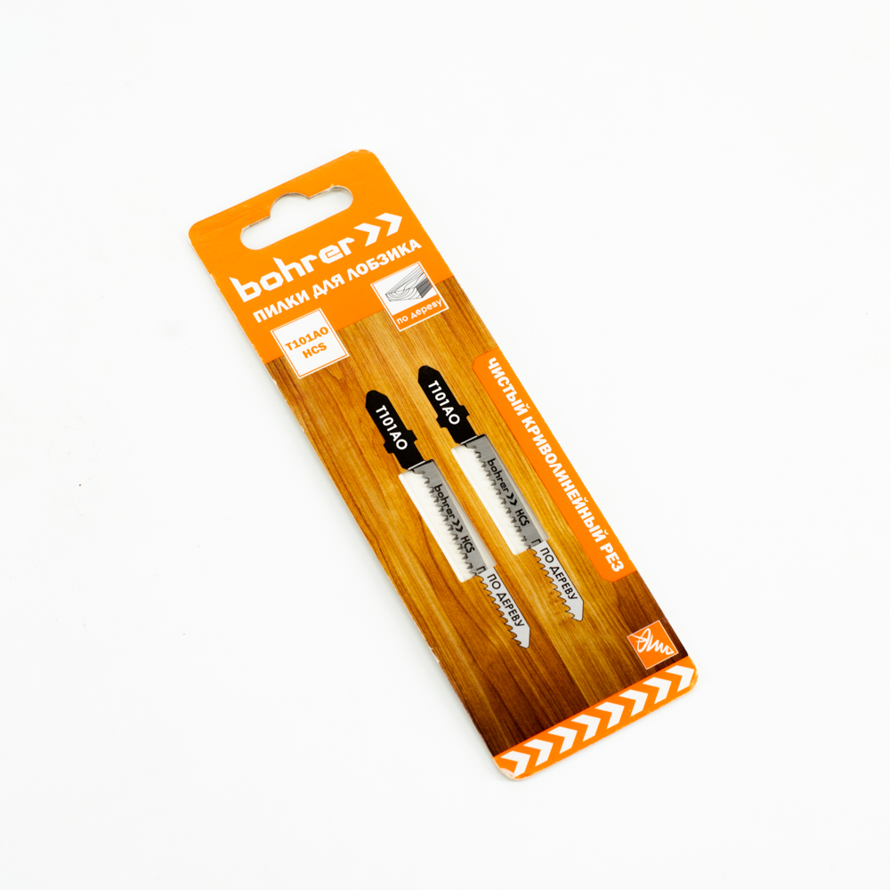 Пилки для лобзика по дереву  75мм шаг1,4мм фигур чист рез(2шт) T101AO арт37201011 Bohrer *10/100/600 Пилки для лобзика по дереву  75мм шаг1,4мм фигур чист рез(2шт) T101AO арт37201011 Bohrer *10/100/600