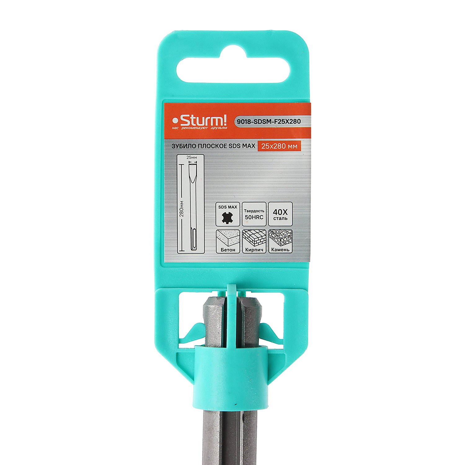 Долото плоское 25*280мм SDS-Max (9018-SDSM-F25x280) STURM *1/10/40 Долото плоское 25*280мм SDS-Max (9018-SDSM-F25x280) STURM *1/10/40