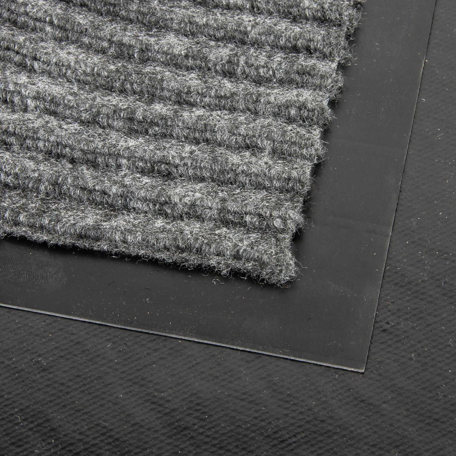 Коврик влаговпитывающий 50*80 см ребристый серый "KOVROFF" (арт.20202) *1/10 (ДЖ404)