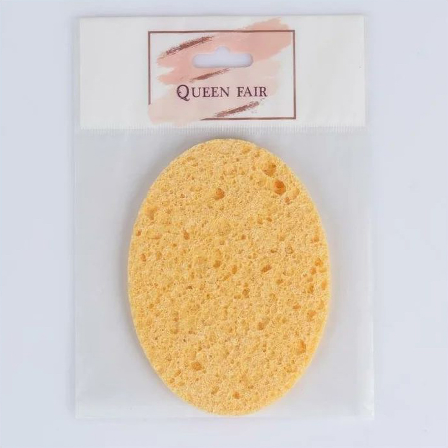 яяяСпонж д/умывания целлюлоза Овал 11*8*0,8см влажн МИКС пакет QF 443007