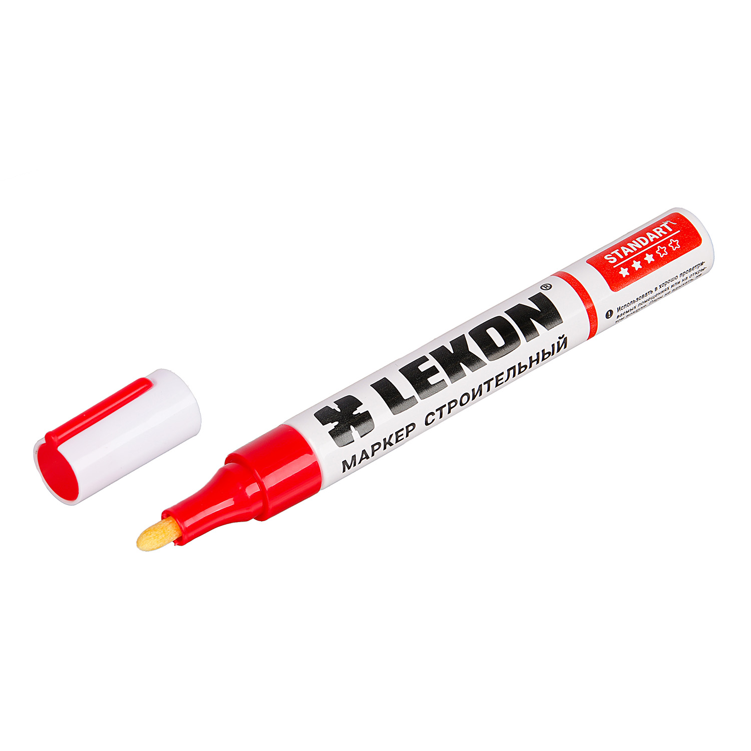 Маркер строительный с нитроэмалью красный (набор12 шт) арт.011104 LEKON *1/12/108 Маркер строительный с нитроэмалью красный (набор12 шт) арт.011104 LEKON *1/12/108