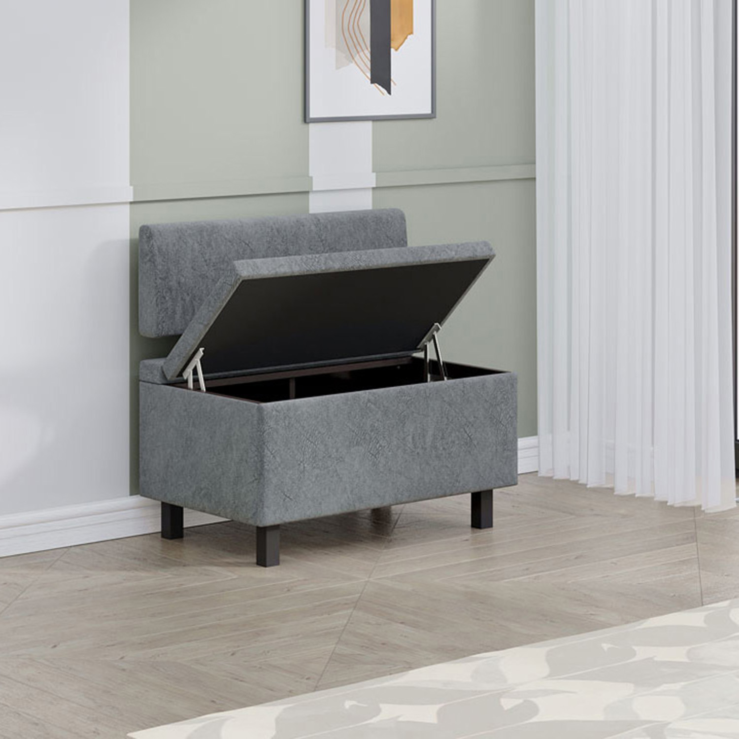 Скамья прямая Брайтон (800мм) Венге Цаво, Wellmart Silver*1