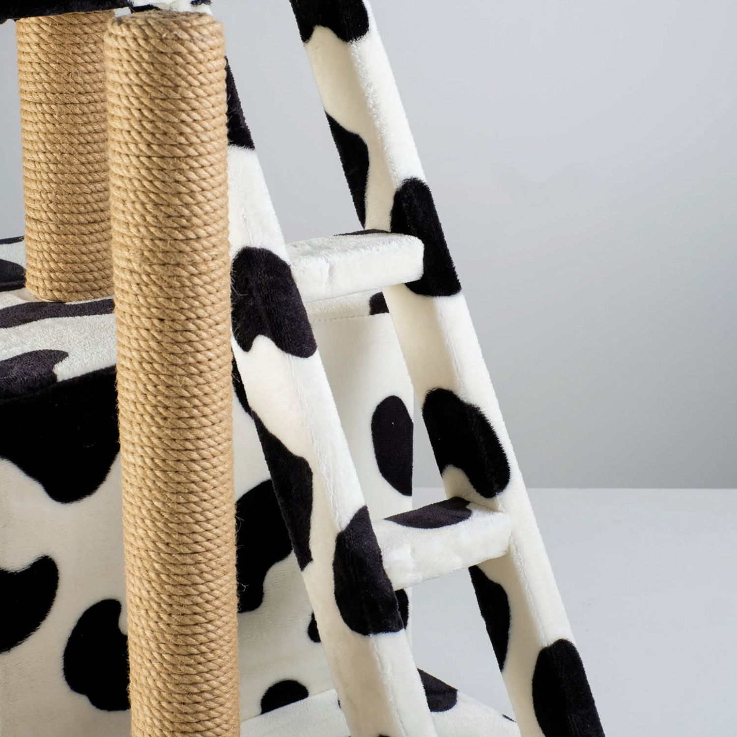 Домик-когтеточка "Домосед" с лестницей и площадкой, джут 60х35х56 см, микс