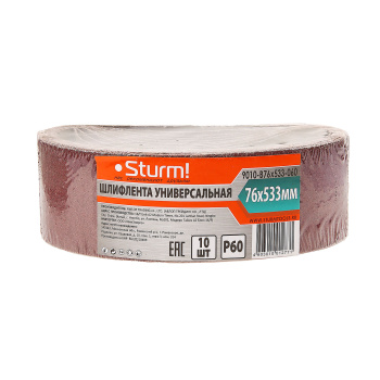Шлифлента 76*533 № 60 STURM 9010-В76x533-060 (набор 10шт.) *1/5/100