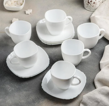 Набор чайный стекло Luminarc 12пр/6перс. "Basic" 220мл Белый Q5853 *1/6