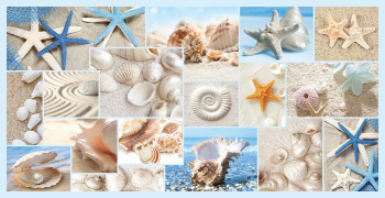 Панель ПВХ 955х480 мм GRACE, мозаика пляж, 0.46 м²