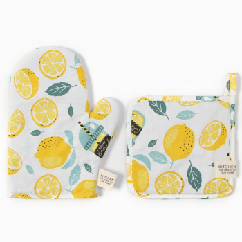 Набор прихваток Лимонад варежка-прихватка 20х28см, прихватка 19х19см 80%хлопок, 20%п/э  Этель *1