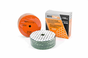 Круг шлифовальный на липучке 100мм Р200 алмазный сухой рез Черепашка (2шт) Fox Novocraft *1/10