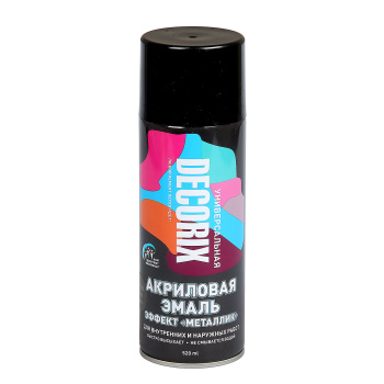 Эмаль-аэрозоль 520 мл DECORIX NO.1139, черная, металлик Эмаль-аэрозоль 520 мл DECORIX NO.1139, черная, металлик
