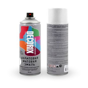 Эмаль-аэрозоль белый матовый 520 мл DECORIX (A24) *1/12