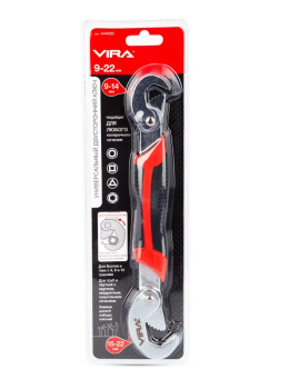 Ключ рожковый универсальный 9-22мм сталь с крючком (444000) VIRA *1/48 Ключ рожковый универсальный 9-22мм сталь с крючком (444000) VIRA *1/48