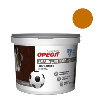 Эмаль акриловая Ореол, для пола, 0.9 кг, желто-коричневая, полуматовая