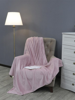 Плед 150*200см фланель жаккард r-ромбики розовый 14-1909 TF FNJ PI2 1520 Absolute *1