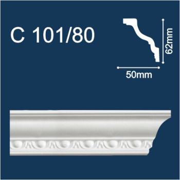 Плинтус потолочный С 101/80 2м 62*50 (СОЛИД) *45/43