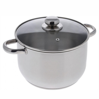 Кастрюля нерж. "АМЕТ" "Славяна" 5,0л с Теплораспр.дн, d22см, выс.15,4см, Ст.кр, объем.руч. 1с858*1/4