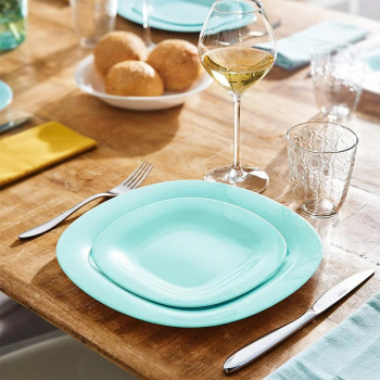 Тарелка стекло Luminarc "Carine Light Turquoise" мел. d19см Бирюзовый P4246 *6/24