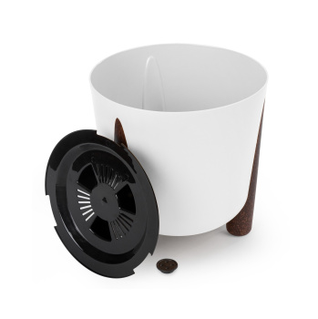 Кашпо пластм. "Жардин"  9л d верха 260мм h255мм с съем дрен.решеткой Белый М9125 *1/4