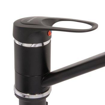 Смеситель для кухни Эверест В49-0256 длинный излив (черный) *1/10