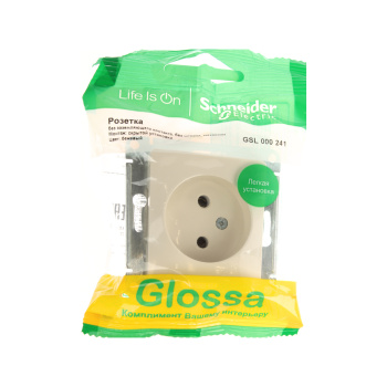 Механизм розетки "Glossa" 1-м. беж. б/з GSL000241 *1/20