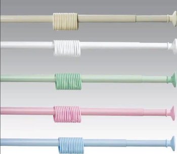 Карниз для ванной AQUADOMER, прямой, 120-210 см, с кольцами, зеленый