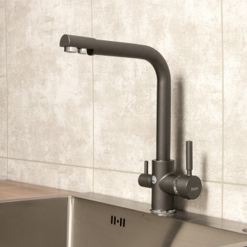 Смеситель для кухни Potato P4498-19, высокий излив, с выходом для питьевой воды